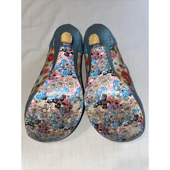 Irregular Choice Iconic Women’s Flair Dress Shoes Size 41 U.S. 10 M Blue Floral - Picture 6 of 14
